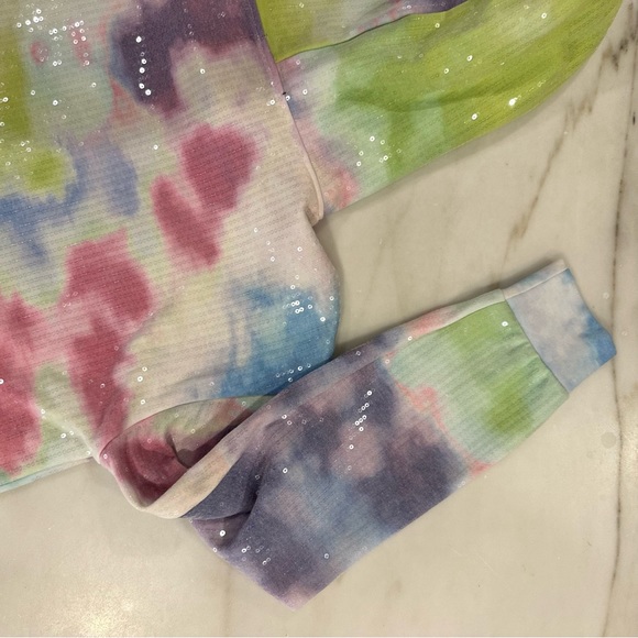 New with tags FOREVER 21 sequin tie dye hoodie in size small - Picture 6 of 10